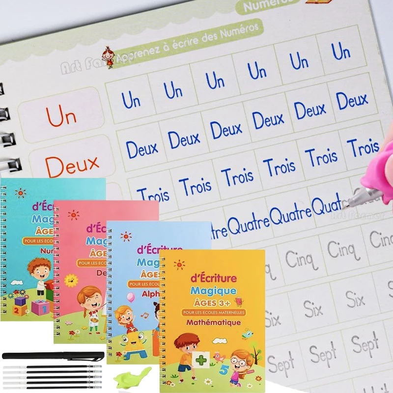 Kids Educational Workbooks - Cuaderno mágico de copia francesa, cuaderno