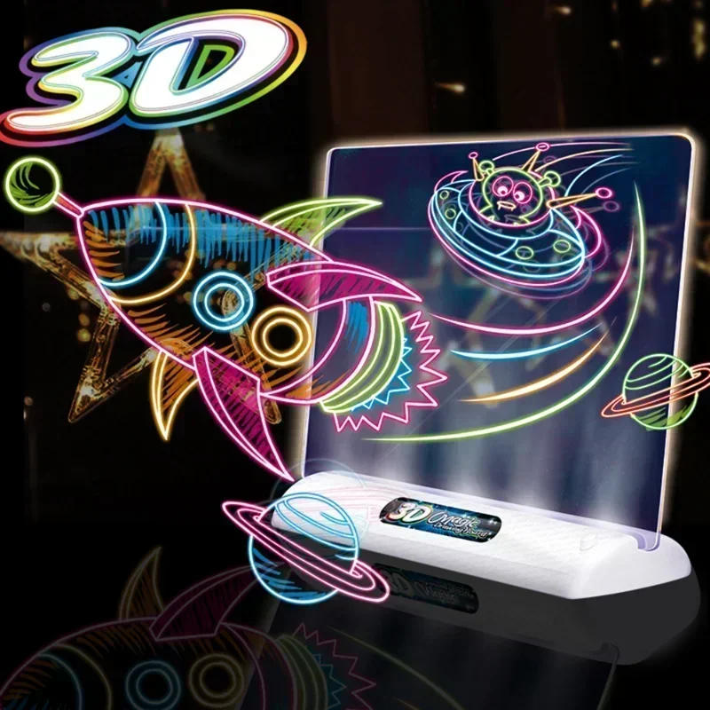 Kids Education Foundation - Tablero de dibujo mágico 3D, brillo