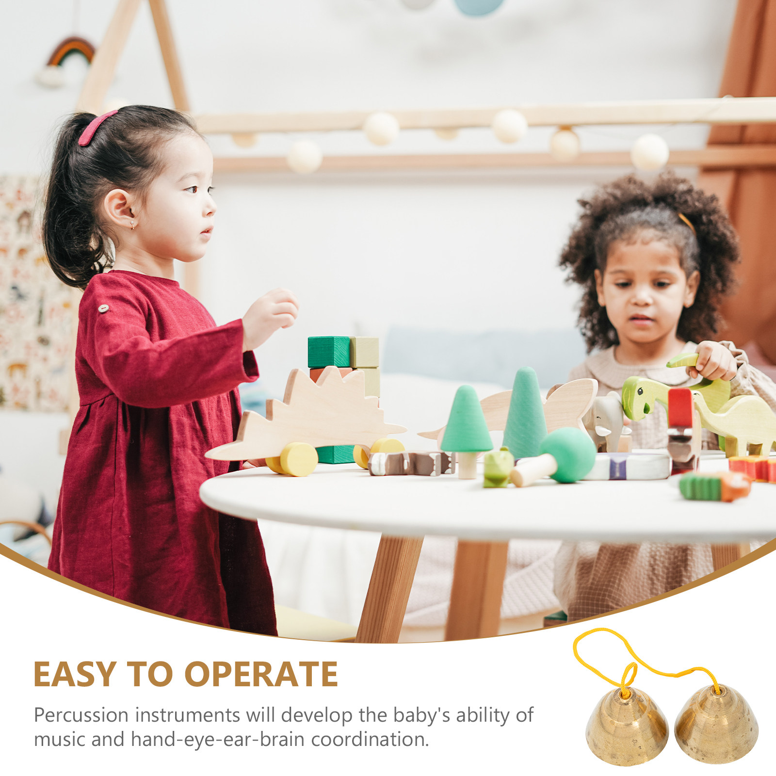 1 Par de Campanas de Cobre Pre - Kids Education Bell reseña y precio