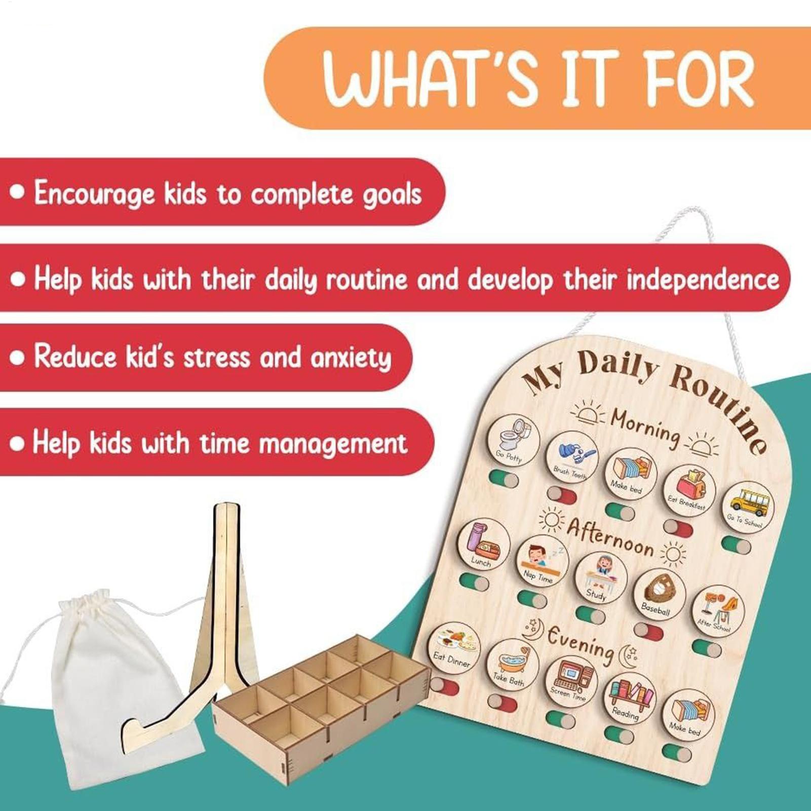 Tabla de rutina diaria para ni - Kids Education Planner reseña y precio